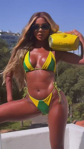 bikini brazilian celebrity close up ebony wet gif