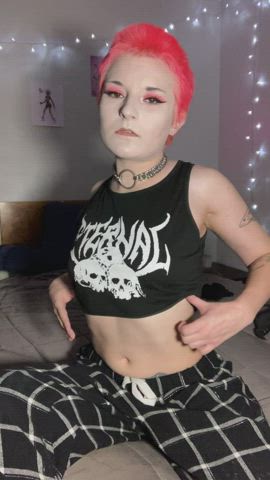 alt emo goth kinky natural tits nipple piercing petite small tits tattoo gif