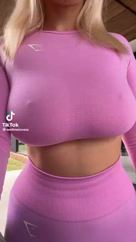 big tits nipples pokies tits white girl gif