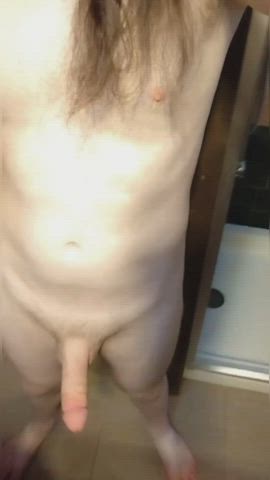 balls cock exhibitionist naked gif