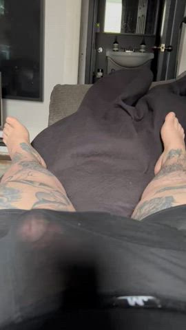 big dick cock daddy foreskin masturbating onlyfans solo tattoo gif