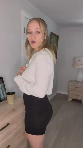blonde coworker dildo doggystyle missionary role play skirt upskirt gif