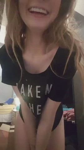 College Naked Topless Student Teen 19 Years Old Striptease Homemade Natural Tits