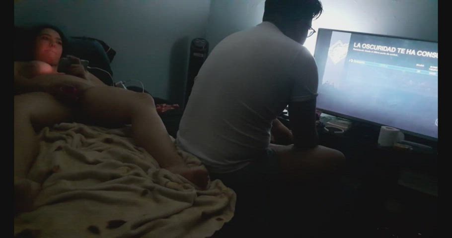 cmnf masturbating sexy gaming couple gif