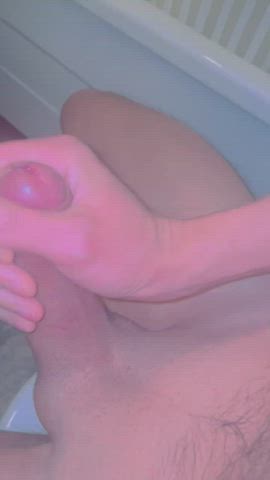Had to lick my self in the bathroom, hope you still enjoy my thick cum streaming