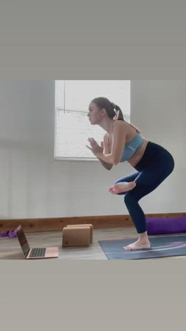 Pregnant Redhead Yoga gif