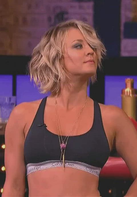 blonde kaley cuoco sexy gif