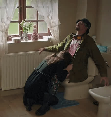 Bathroom Blowjob Dress gif