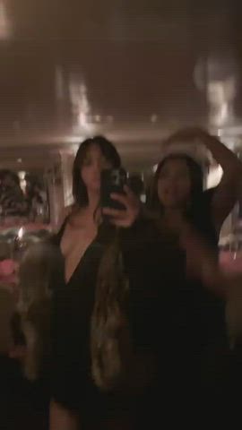 celebrity cleavage small tits gif