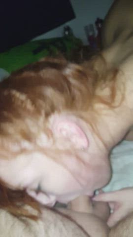 amateur blowjob deepthroat homemade redhead gif