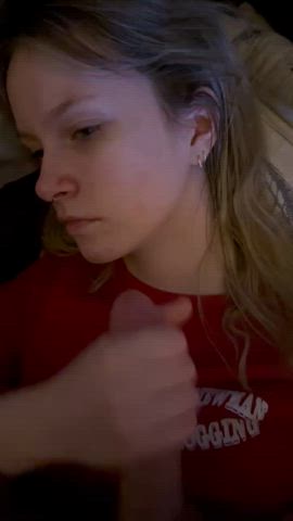 blonde blowjob deepthroat forced handjob hardcore homemade humiliation teen throat