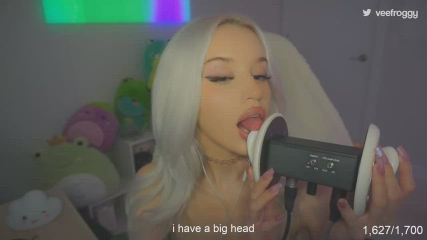 asmr blonde tongue fetish gif