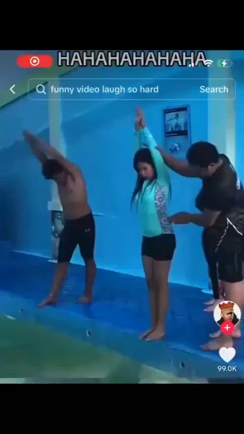 funny swimming pool swimsuit gif