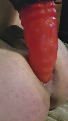 anal play bad dragon dildo male masturbation gif