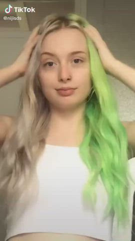 Blonde See Through Clothing TikTok gif