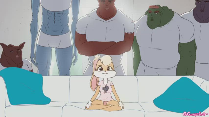 Animation Anime Bunny Cartoon Casting Couch Gangbang Hentai Rule34 Sloppy gif
