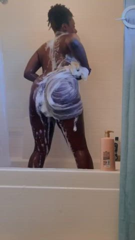 ass booty ebony shower gif
