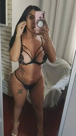 Big Ass Big Tits Brazilian Latina Lingerie Tanlines Thick Thong Trans gif