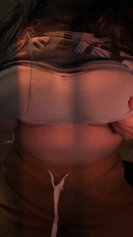 Bra Brunette Flashing Nipples Tits gif