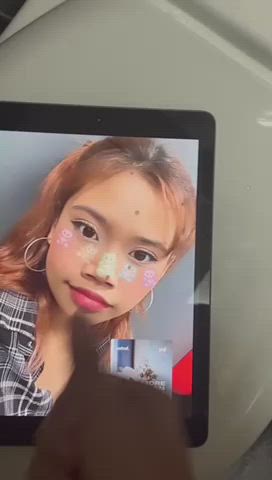 asian cum cumshot cute pretty tribute gif