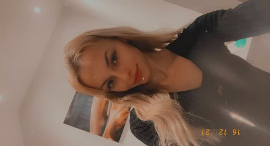 Blonde Cute German Girlfriend OnlyFans Petite Skinny Teen Tiny gif