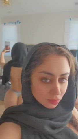 Ass Clapping Big Ass Hijab Tits Twerking gif