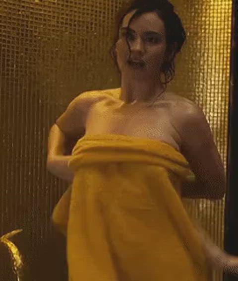 busty lily james wet gif