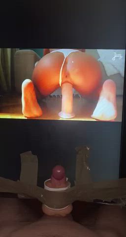 Doing Big Screen Fleshlight Tribs