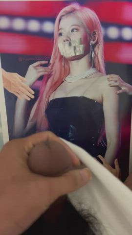 Cum on sana while her mouth is covered