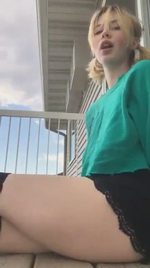 masturbating outdoor public smoking teen gif