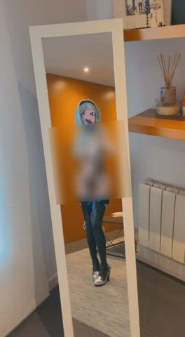 censored cosplay mirror gif