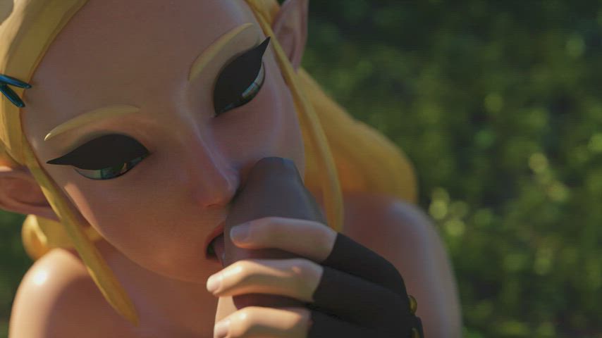 3d blonde princess zelda gif