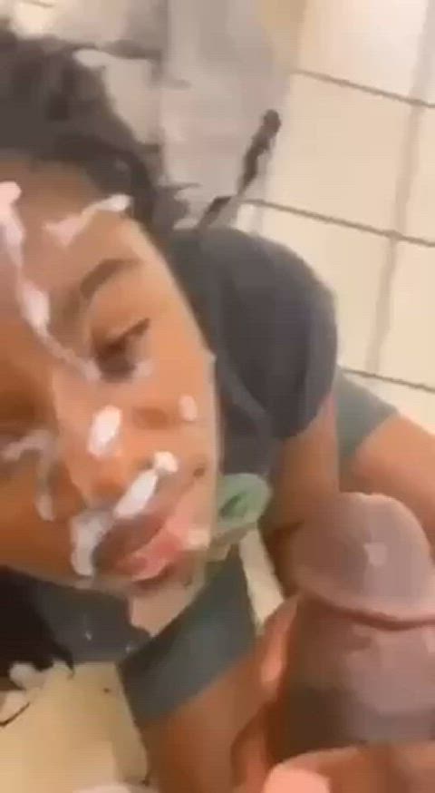 amateur bbc big dick cum cumshot cute ebony facial homemade teen gif