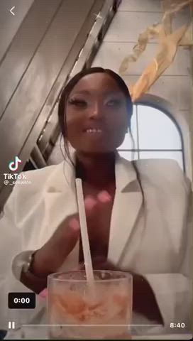 Ebony Natural Tits Nipslip TikTok gif