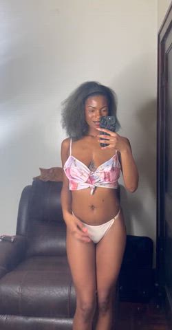 19 years old amateur boobs ebony natural tits onlyfans petite reveal solo gif