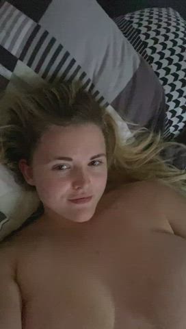 amateur big nipples big tits blonde boobs huge tits masturbating nude nudity gif