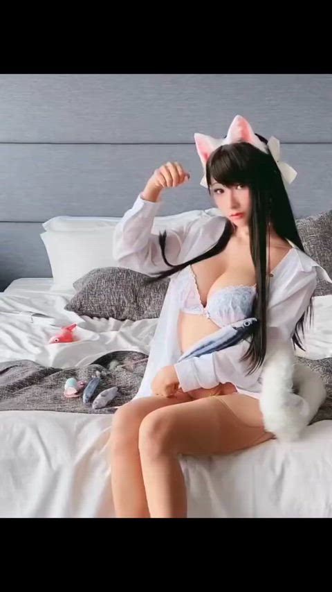 asian big tits cosplay cute taiwanese gif