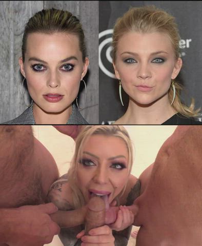 Who's perfect face WYR see stuffed completely full? (Margot Robbie, Natalie Dormer)