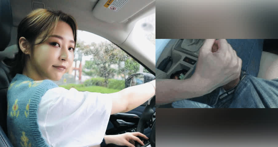 asian car sex handjob korean split screen porn gif