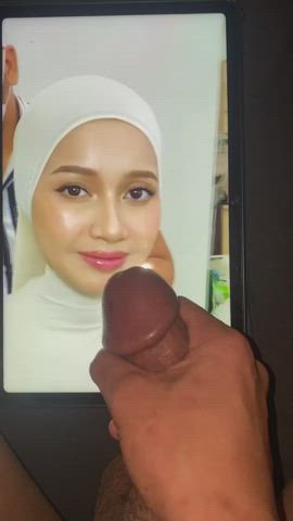 Asian Cock Worship Cumshot Hijab Malaysian Muslim Precum Teen Tribute gif