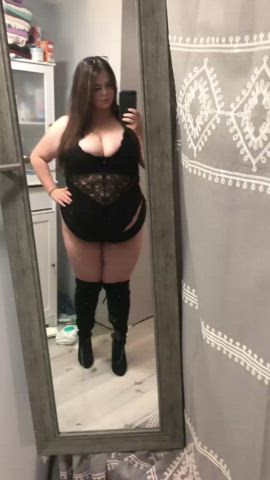 bbw big tits lingerie gif