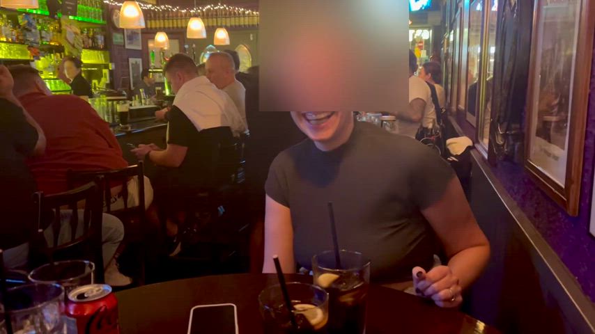 Flashing in a busy bar, do you think anyone knew?