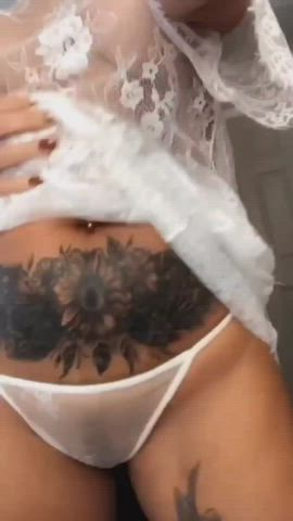 milf see through clothing tattoo tease gif