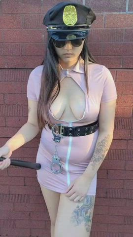 Boobs Cosplay Costume Flashing Natural Tits Police Public TikTok Tits gif