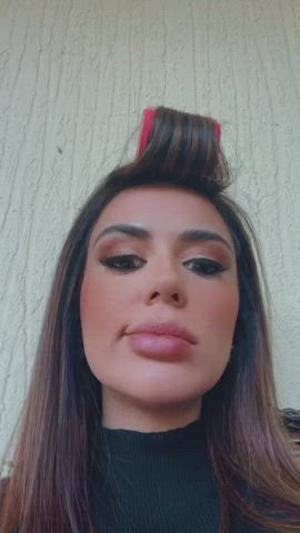 Brazilian Brown Eyes Brunette Dani Facial Goddess Hair Labia Tease gif