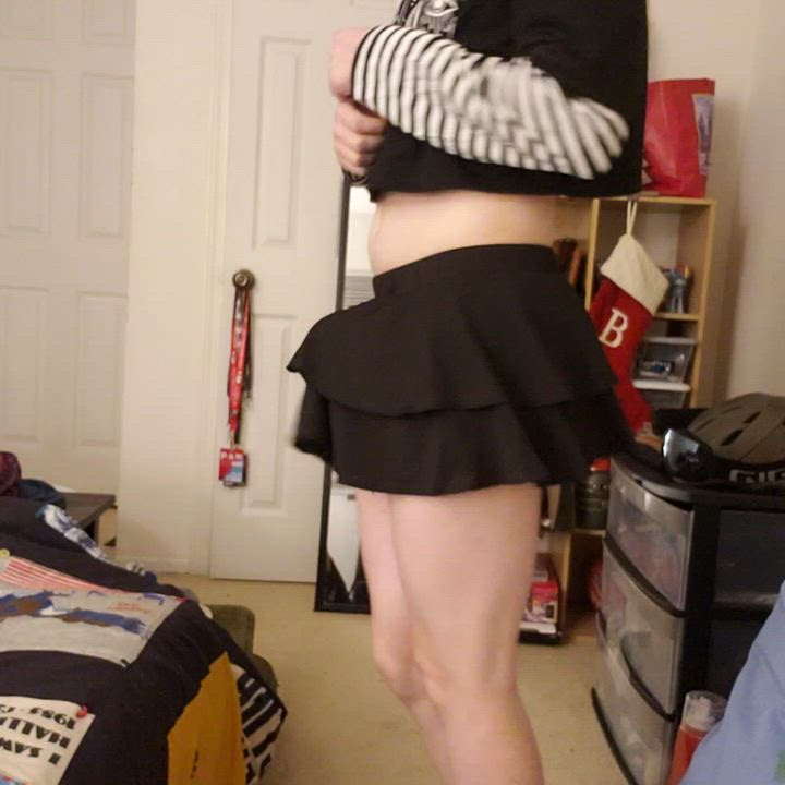 Gets a little hard to hide under the skirt sometimes. What should we do about that?