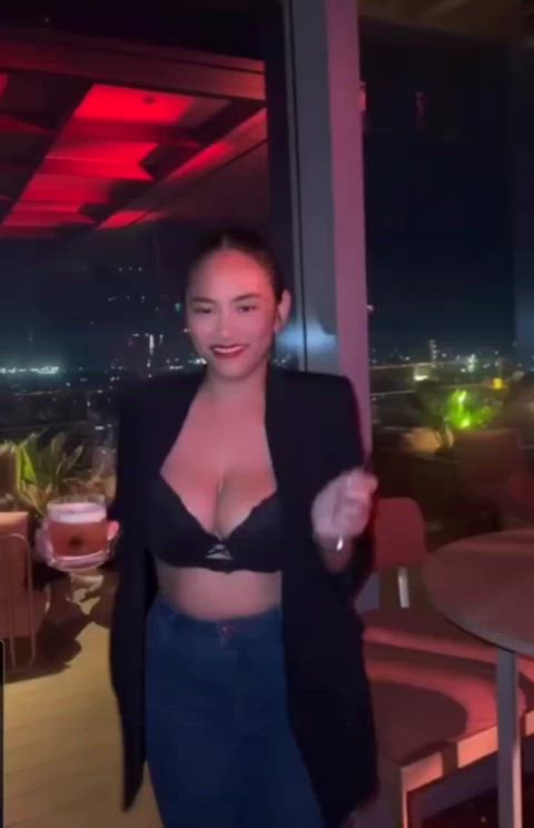 asian big tits bouncing tits cleavage cute dancing filipina non-nude gif