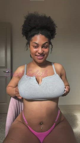 Rare natural haired big titty ebony