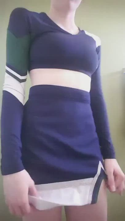 18 Years Old Big Tits Cheerleader Pale Skirt Undressing White Girl gif