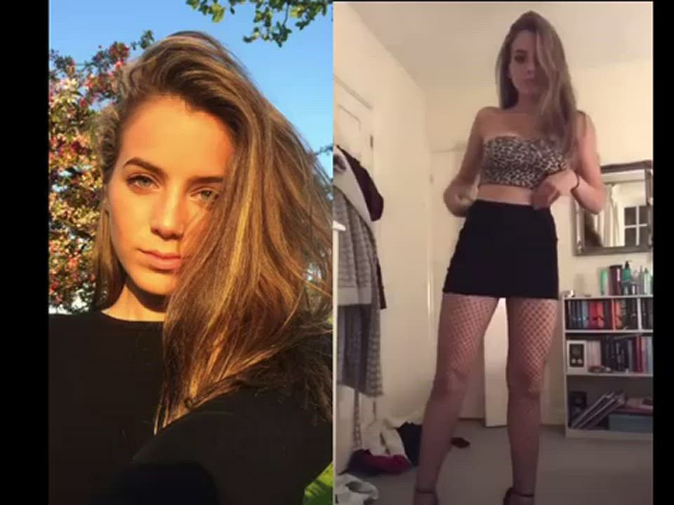 Casual pictures and striptease video collage